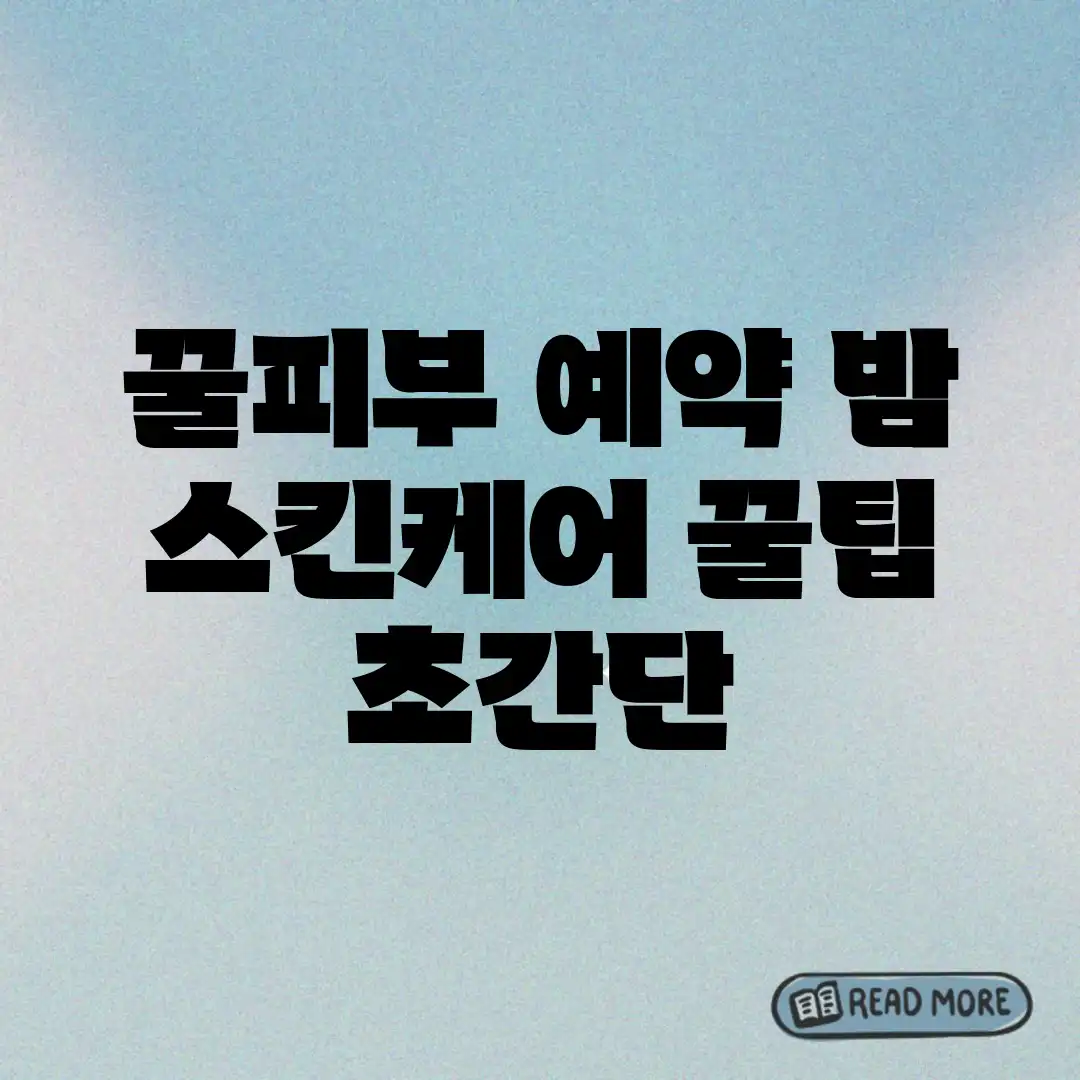 꿀피부 예약! 밤 스킨케어 꿀팁 (초간단 꿀피부 예약! 밤 스킨케어 꿀팁 (초간단