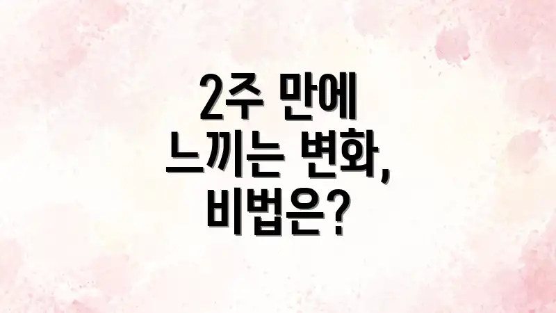 2주 만에 느끼는 변화, 비법은?