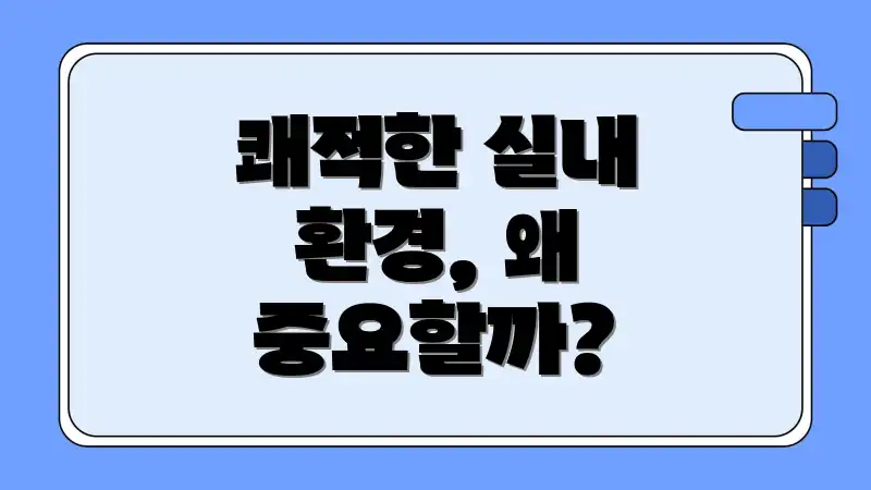 쾌적한 실내 환경, 왜 중요할까?