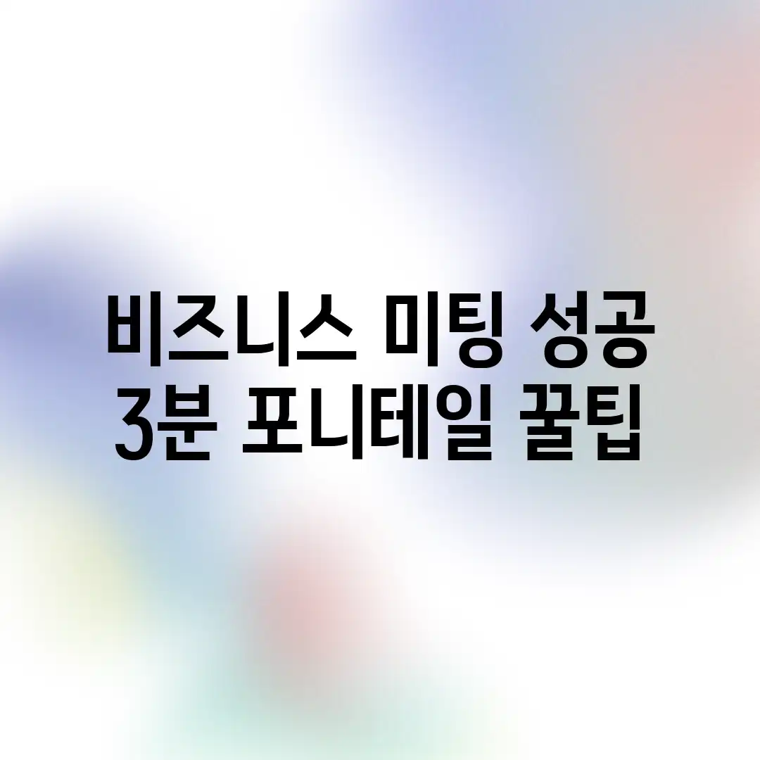 비즈니스 미팅 성공! 3분 포니테일 꿀팁 비즈니스 미팅 성공! 3분 포니테일 꿀팁