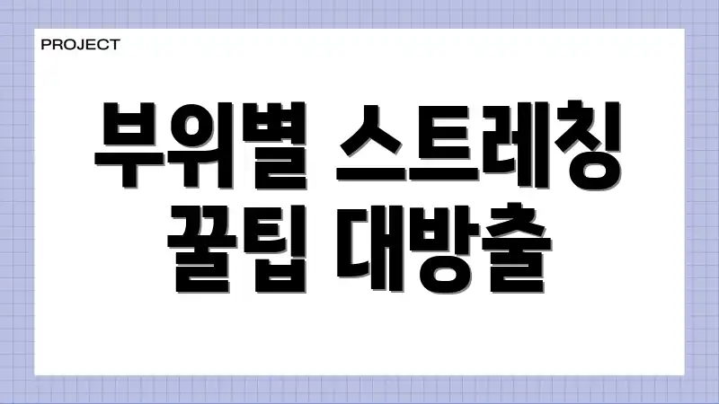 부위별 스트레칭 꿀팁 대방출