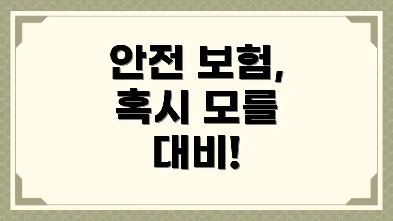 안전 보험, 혹시 모를 대비!