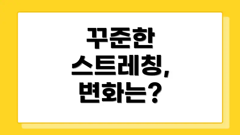 꾸준한 스트레칭, 변화는?