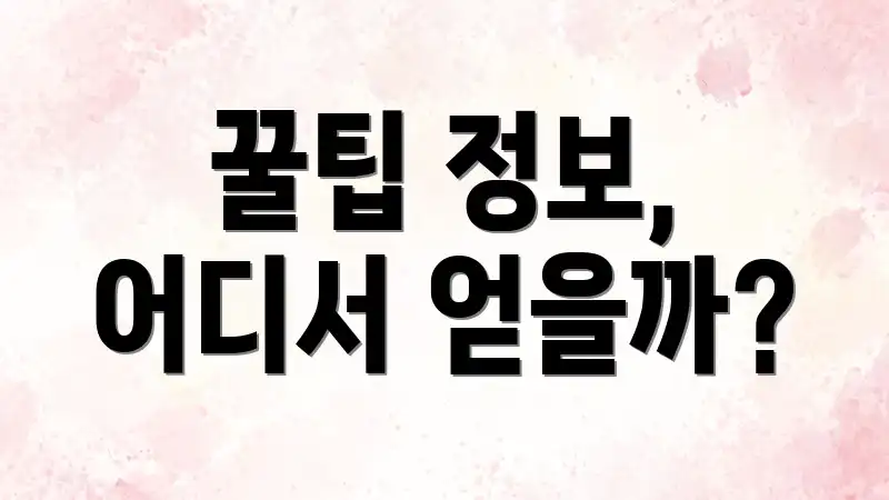 꿀팁 정보, 어디서 얻을까?