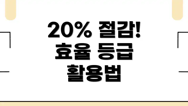 20% 절감! 효율 등급 활용법