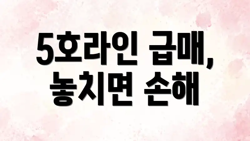 5호라인 급매, 놓치면 손해