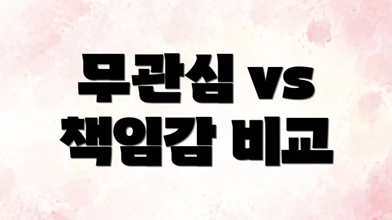 무관심 vs 책임감 비교