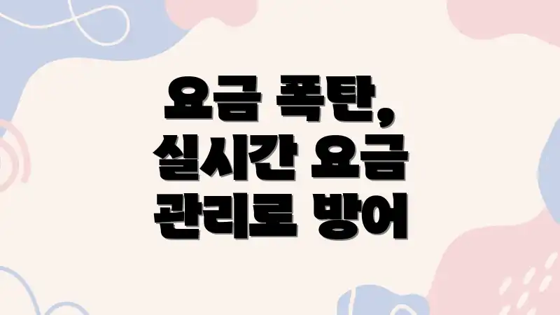 요금 폭탄, 실시간 요금 관리로 방어
