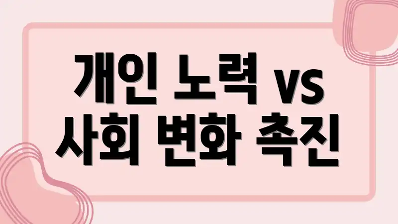 개인 노력 vs 사회 변화 촉진