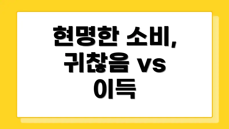 현명한 소비, 귀찮음 vs 이득