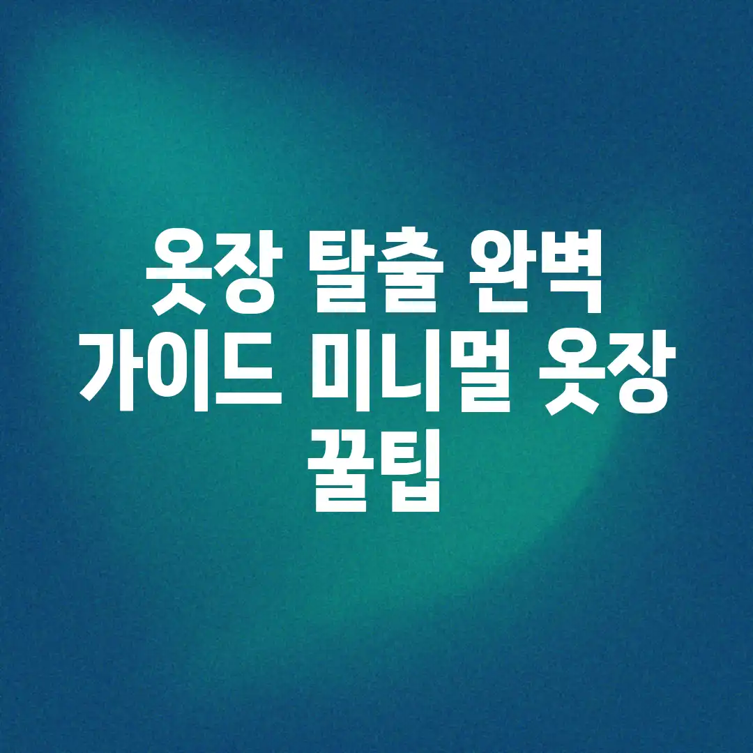 옷장 탈출 완벽 가이드: 미니멀 옷장 꿀팁 옷장 탈출 완벽 가이드: 미니멀 옷장 꿀팁