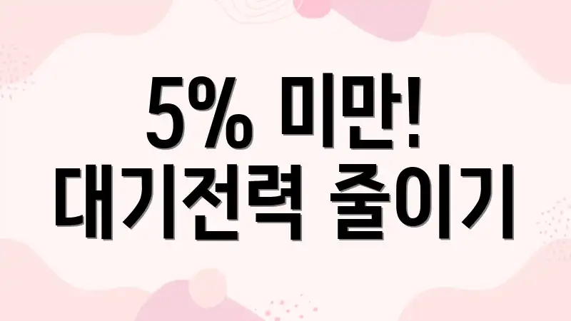 5% 미만! 대기전력 줄이기