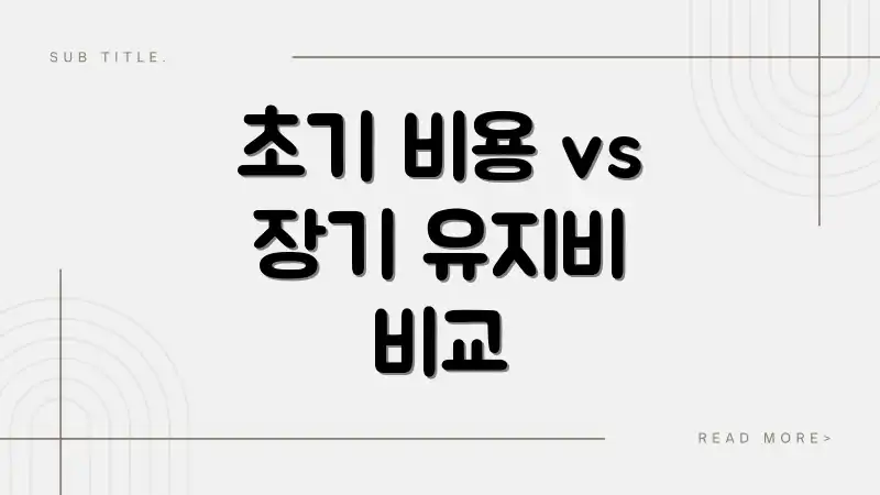 초기 비용 vs 장기 유지비 비교