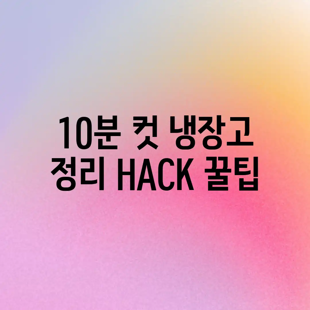 10분 컷! 냉장고 정리 HACK 꿀팁 10분 컷! 냉장고 정리 HACK 꿀팁