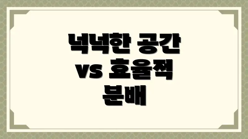 넉넉한 공간 vs 효율적 분배