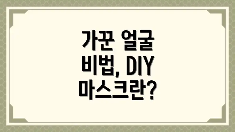 가꾼 얼굴 비법, DIY 마스크란?