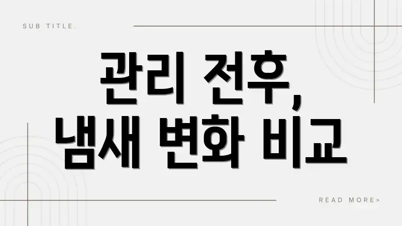 관리 전후, 냄새 변화 비교