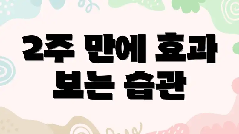 2주 만에 효과 보는 습관