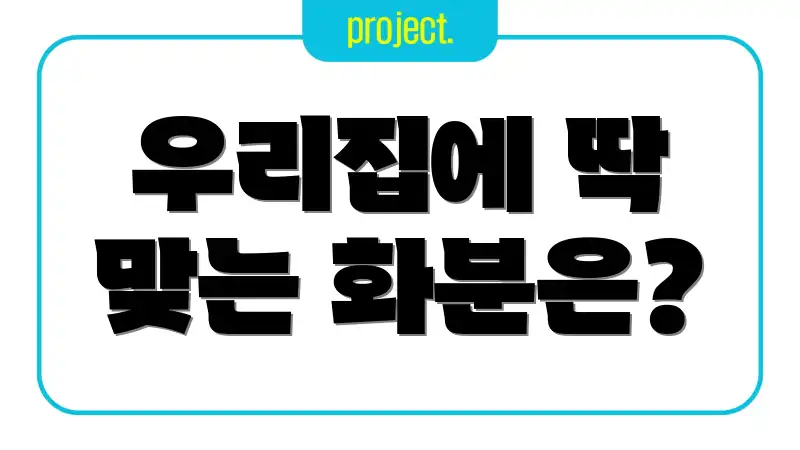 우리집에 딱 맞는 화분은?