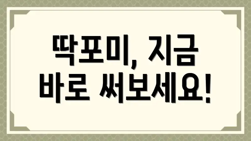 딱포미, 지금 바로 써보세요!