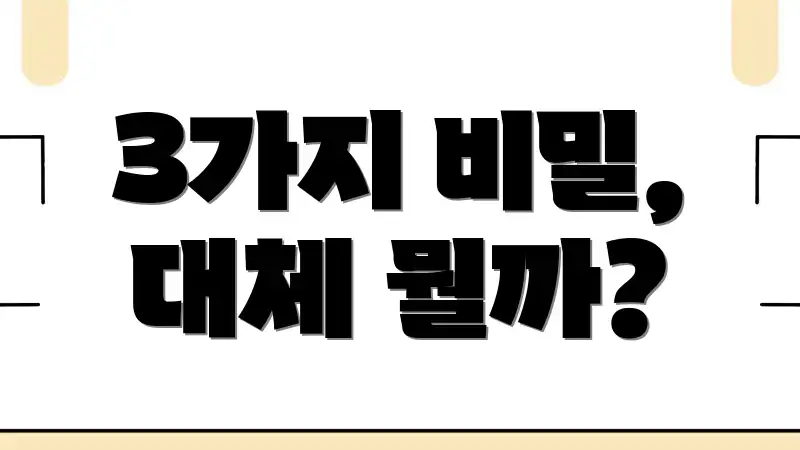 3가지 비밀, 대체 뭘까?