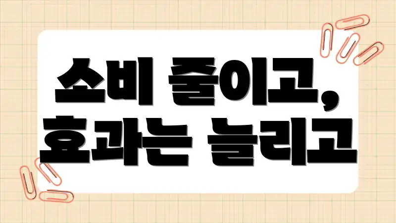 소비 줄이고, 효과는 늘리고
