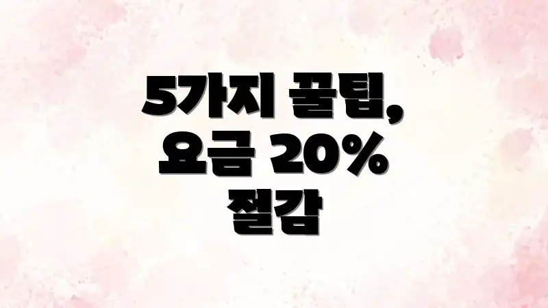 5가지 꿀팁, 요금 20% 절감