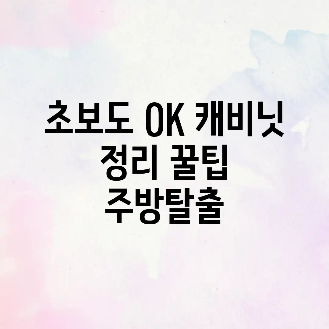 초보도 OK! 캐비닛 정리 꿀팁 & 주방탈출
