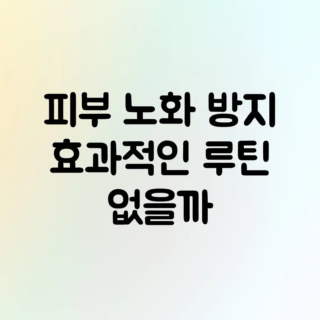 피부 노화 방지, 효과적인 루틴 없을까? 피부 노화 방지, 효과적인 루틴 없을까?