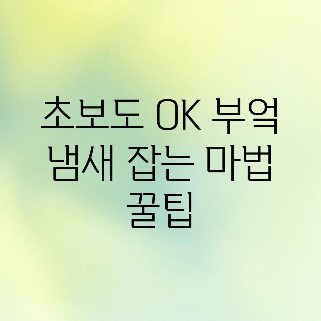초보도 OK! 부엌 냄새 잡는 마법 꿀팁 초보도 OK! 부엌 냄새 잡는 마법 꿀팁