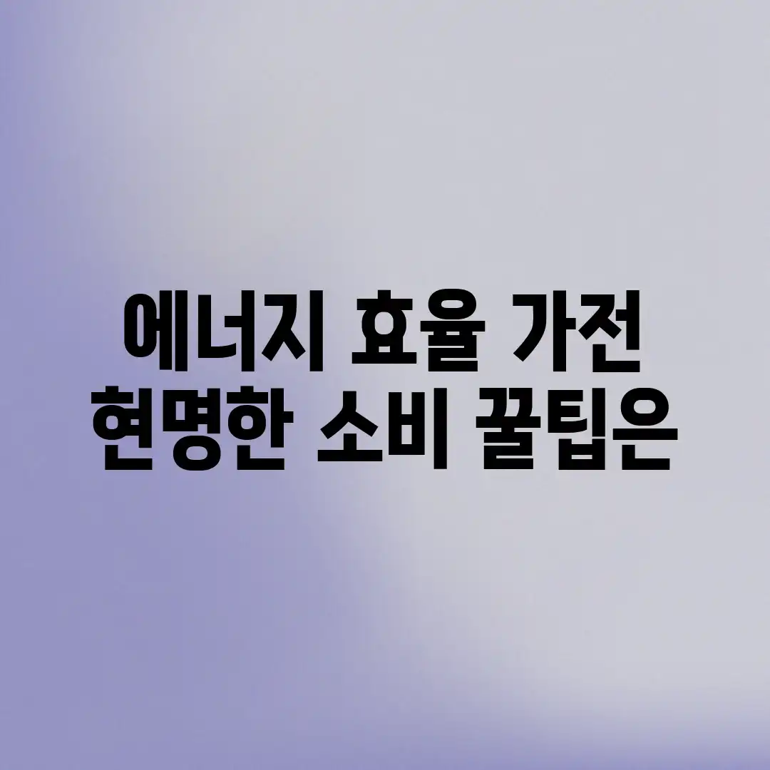 에너지 효율 가전, 현명한 소비 꿀팁은? 에너지 효율 가전, 현명한 소비 꿀팁은?