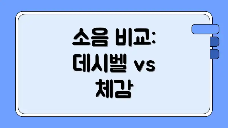 소음 비교: 데시벨 vs 체감