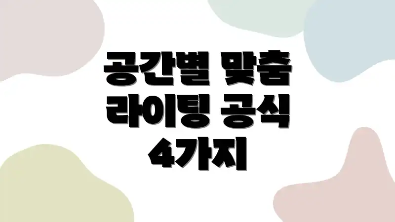 공간별 맞춤 라이팅 공식 4가지