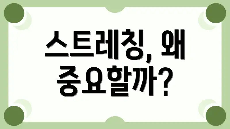스트레칭, 왜 중요할까?