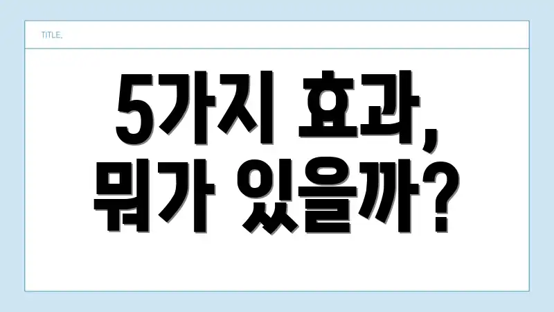 5가지 효과, 뭐가 있을까?