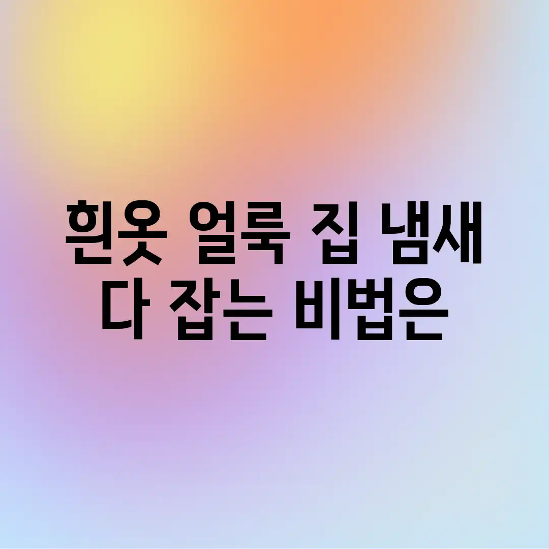 흰옷 얼룩, 집 냄새, 다 잡는 비법은? 흰옷 얼룩, 집 냄새, 다 잡는 비법은?