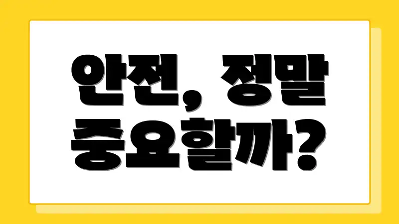 안전, 정말 중요할까?