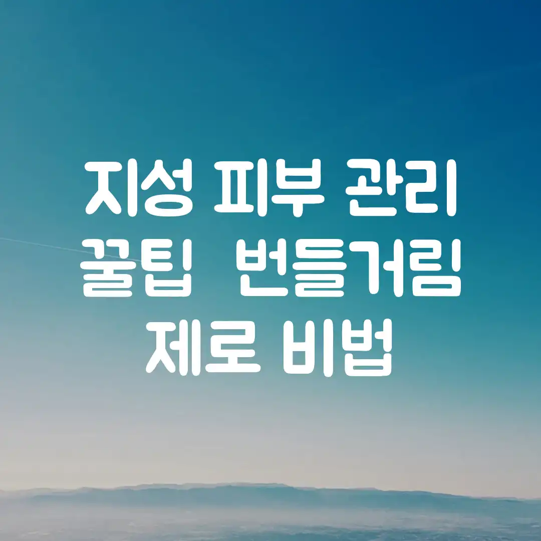 지성 피부 관리 꿀팁! ✨ 번들거림 제로 비법 지성 피부 관리 꿀팁! ✨ 번들거림 제로 비법