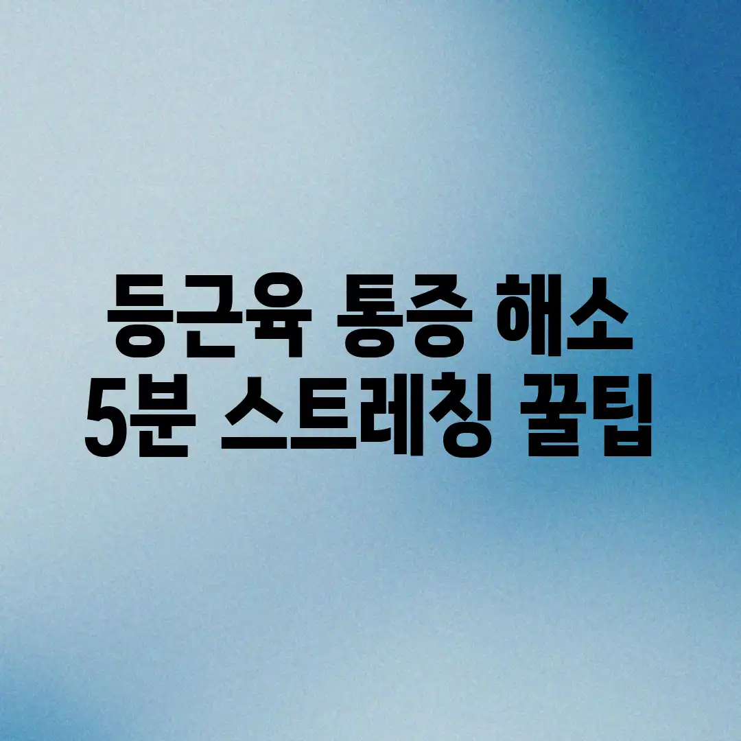 등근육 통증 해소! 5분 스트레칭 꿀팁 등근육 통증 해소! 5분 스트레칭 꿀팁