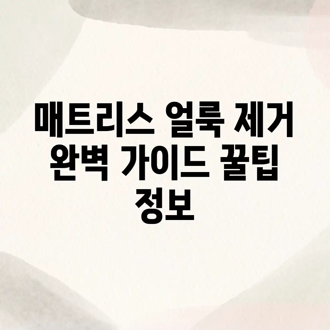 매트리스 얼룩 제거 완벽 가이드: 꿀팁 정보 매트리스 얼룩 제거 완벽 가이드: 꿀팁 정보